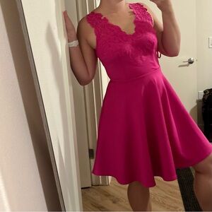Ted baker London Talia pink floral embroidered Sleeveless fit & flare Dress Sz 1